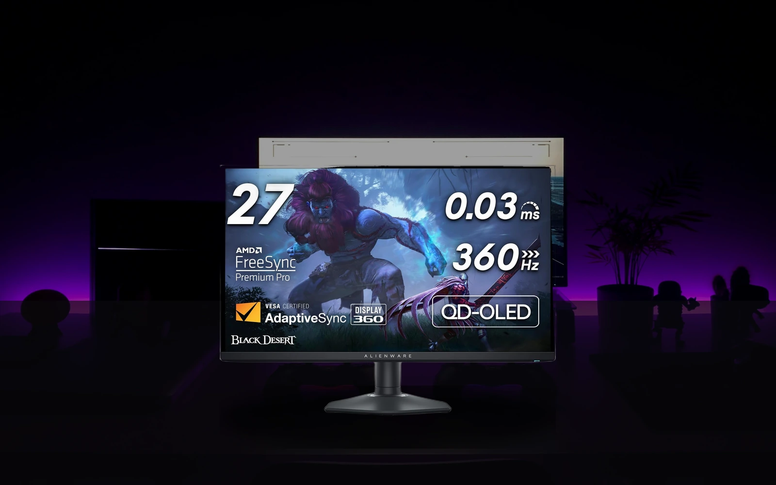 Alienware AW2725DF in-room mockup from real product photo