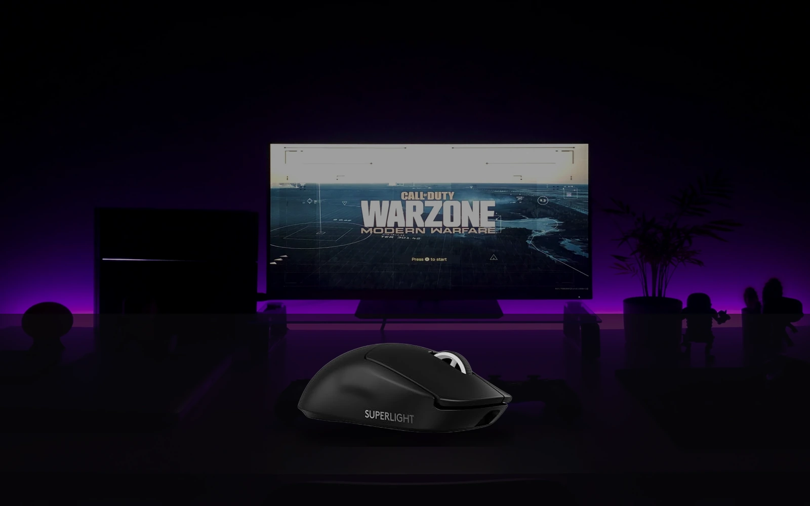 Logitech G Pro X Superlight 2 in-room mockup from real product photo